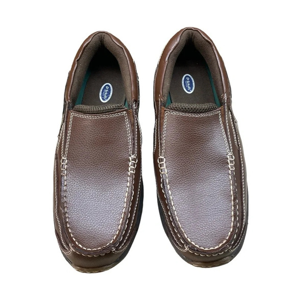 Dr.Scholl’s Men Loafers Advanced Comfort Leather Casual Slip On Brown Size 8.5D - Picture 1 of 14